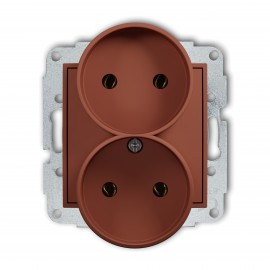 Розетка подвійна без заземлення теракота 63MGPR-2 MINI 