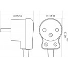 Вилка кутова без заземлення 16A 250V WK-1 біла Karlik